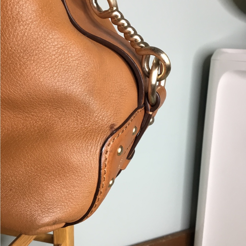Michael Kors Brown and Gold Leather Satchel with Elegant Design - Picture 7 of 9